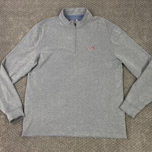 Johnnie-O 1/4 Zip Pullover Men's Medium Gray Meteor Brady 2.0 Microfleece
